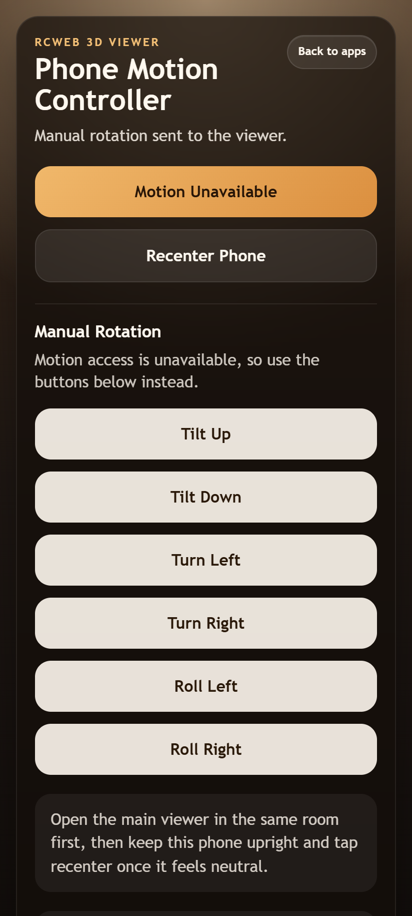 Manual rotation after enabling the controller