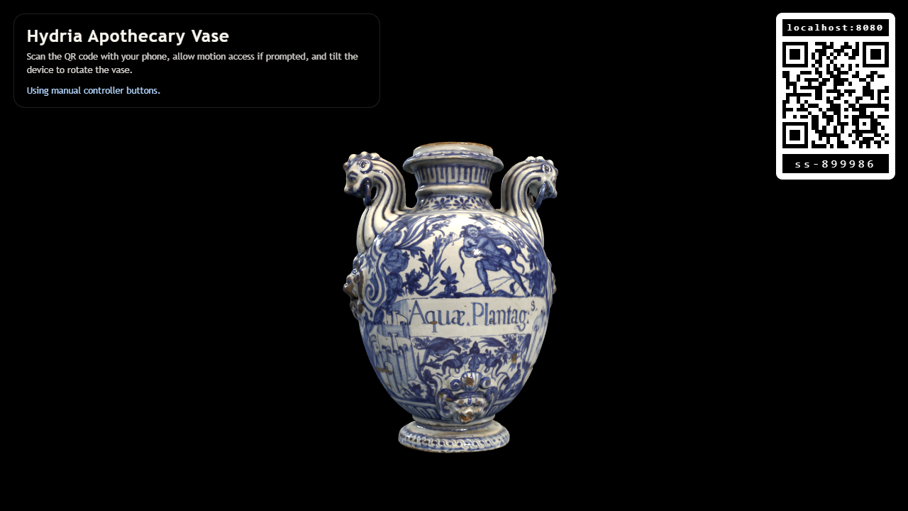 Vase rotated left using the phone controller