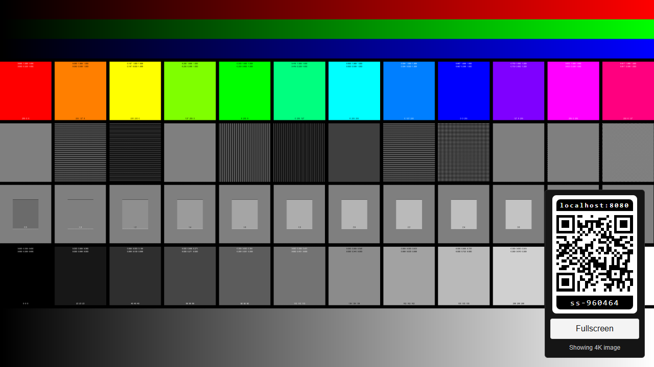 Image test 4K image test selected from the controller