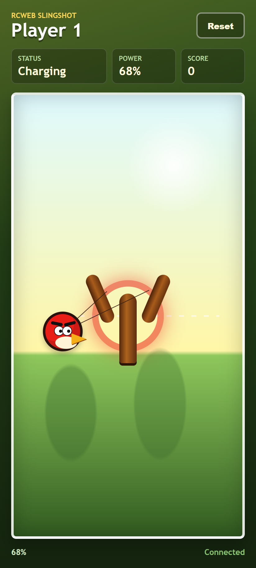 Aiming the first slingshot launch
