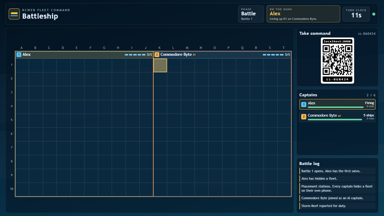 Live crosshair while the captain aims