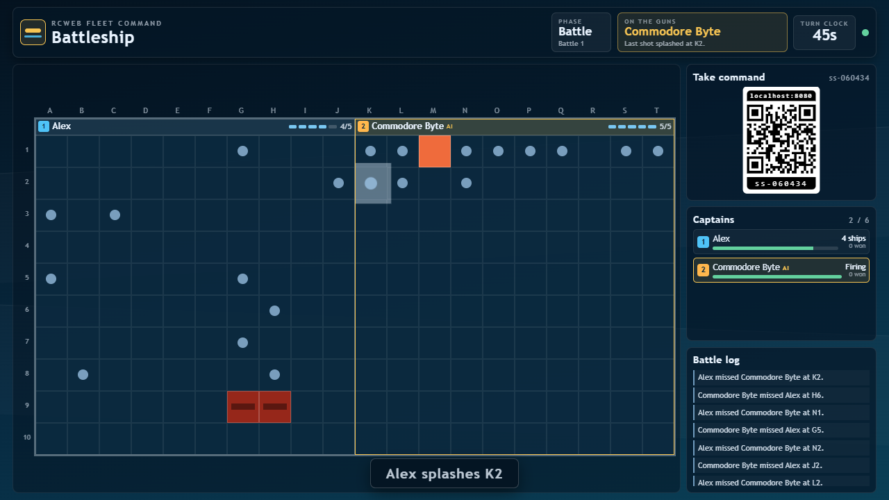 Later battle with additional hits and misses