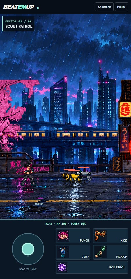 Playing on one phone with the game above the touch controls