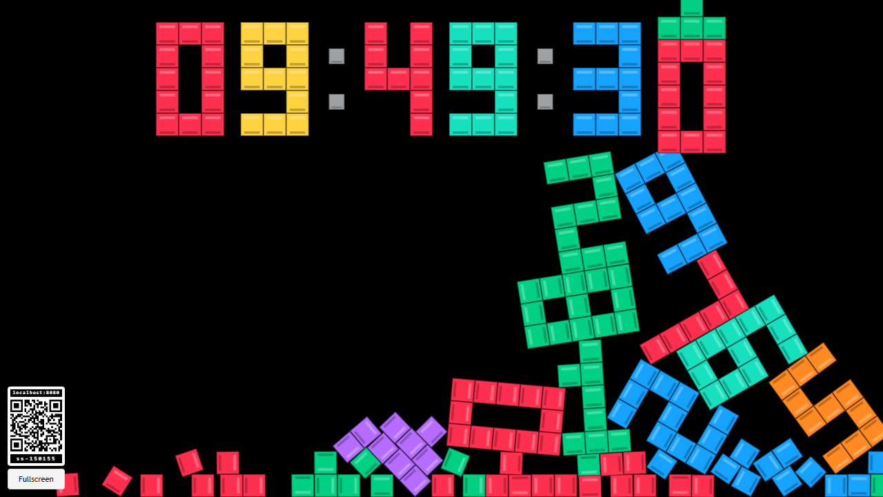 Clock running with fallen digit blocks