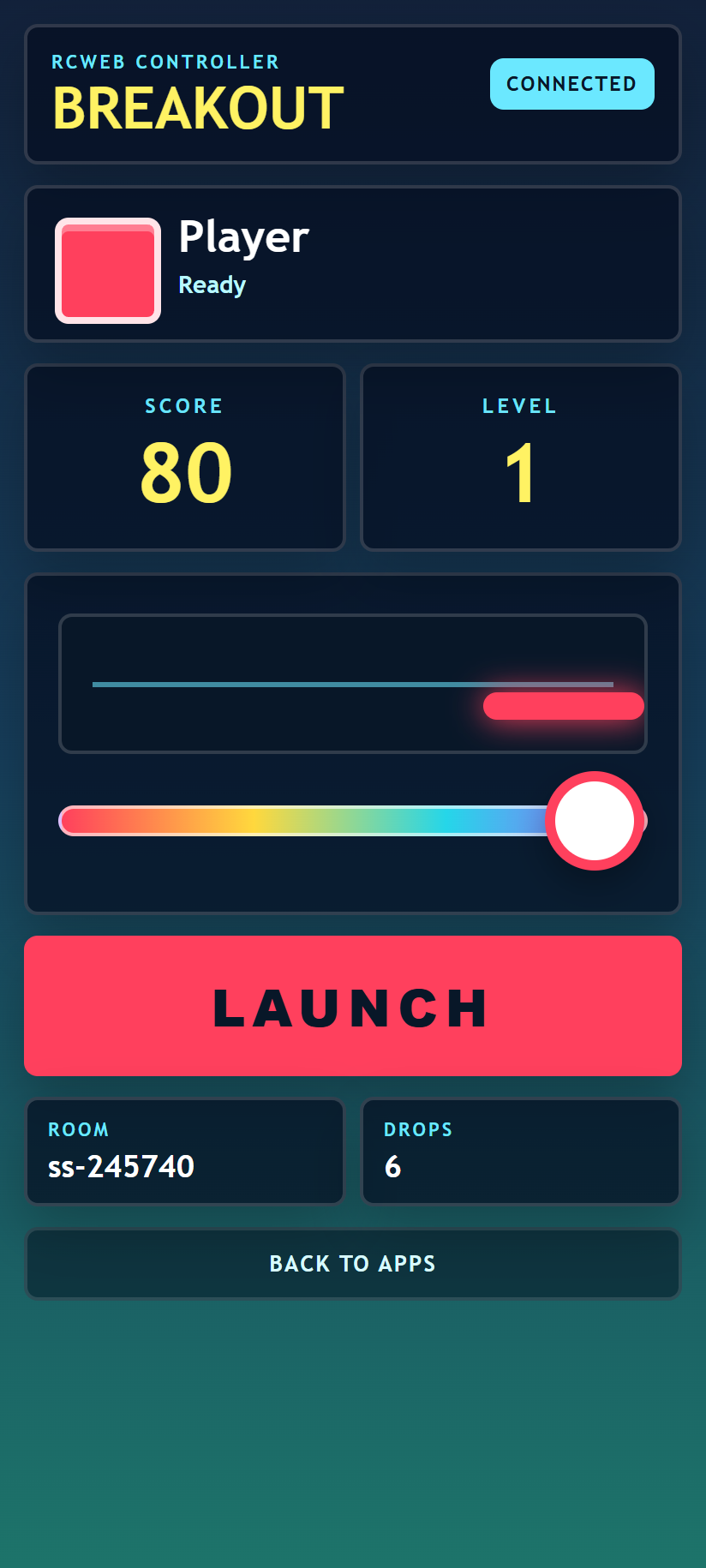 Right-side paddle position and current score