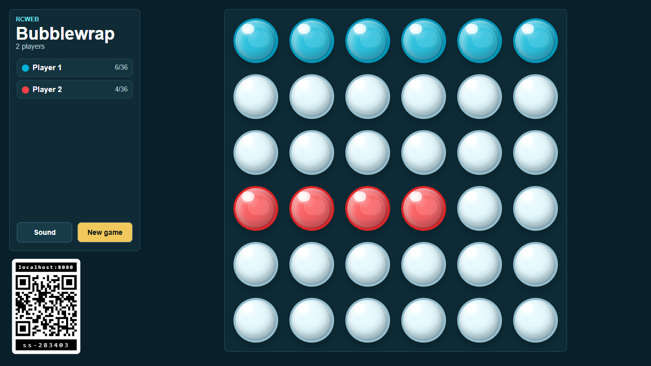 Two players claiming bubbles, stage 1