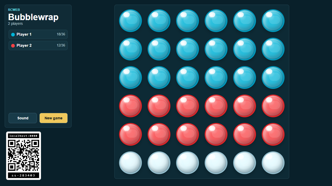 Two players claiming bubbles, stage 3