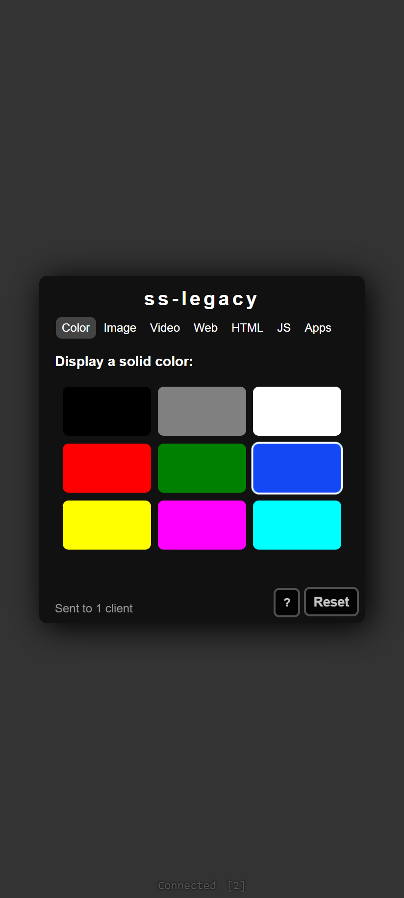 Displaying a blue color on the connected screen
