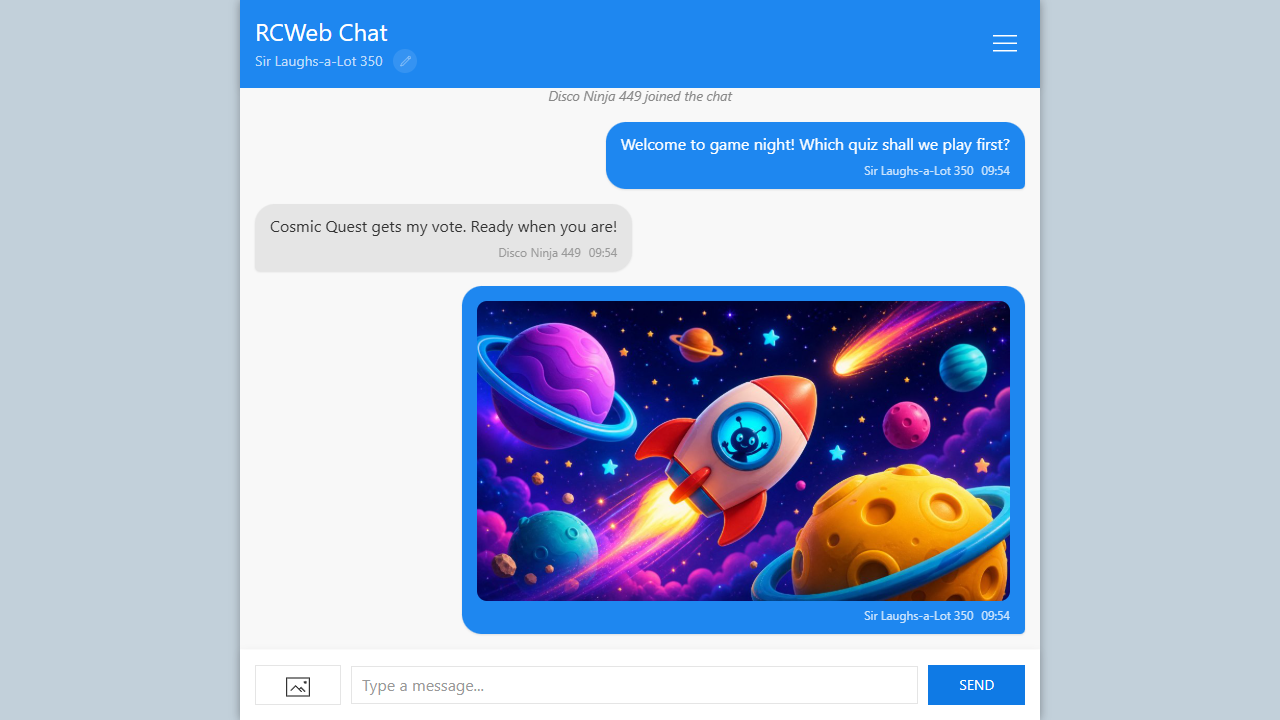 Sharing topic artwork in the room chat