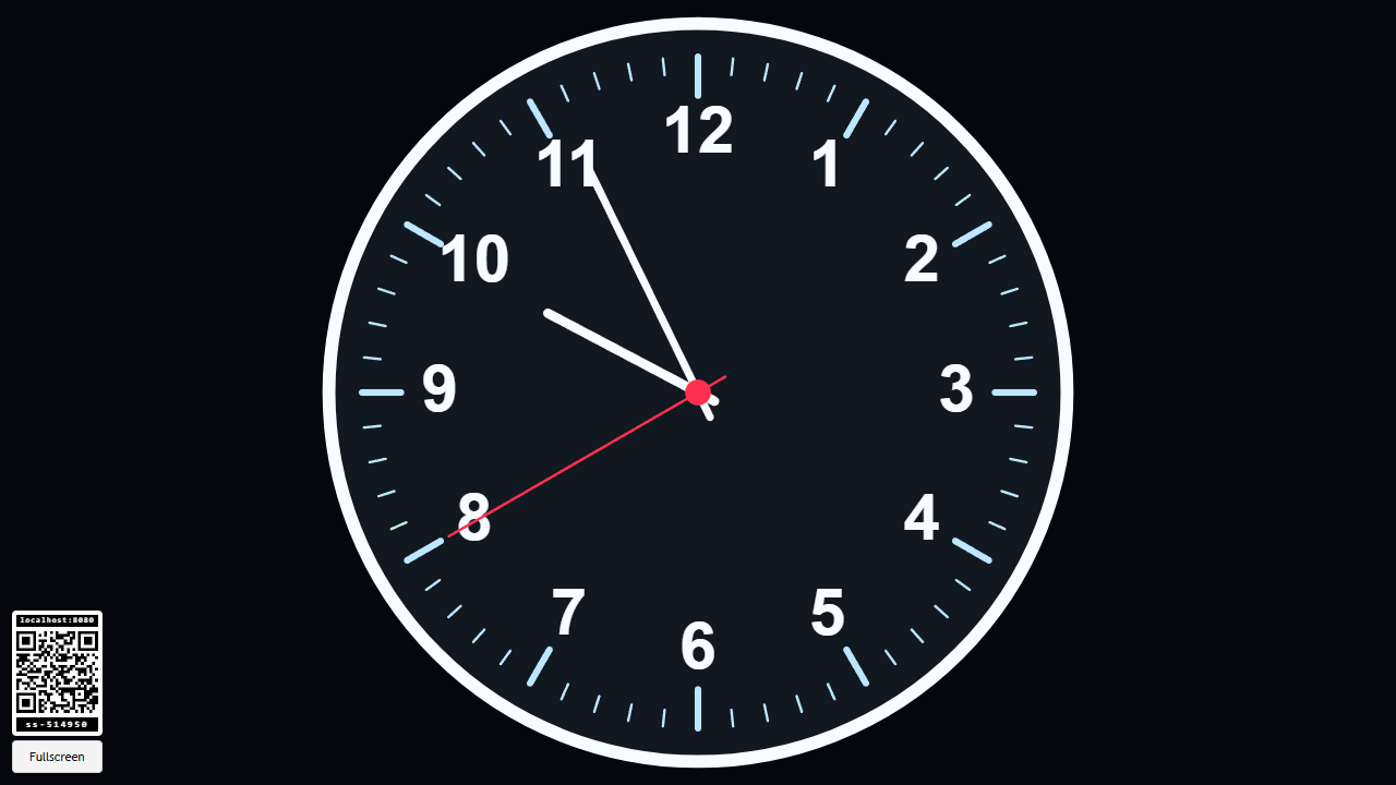Analog clock selected from the remote