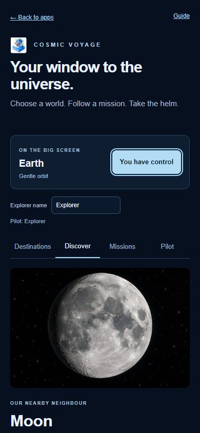 Cosmic Voyage phone controls