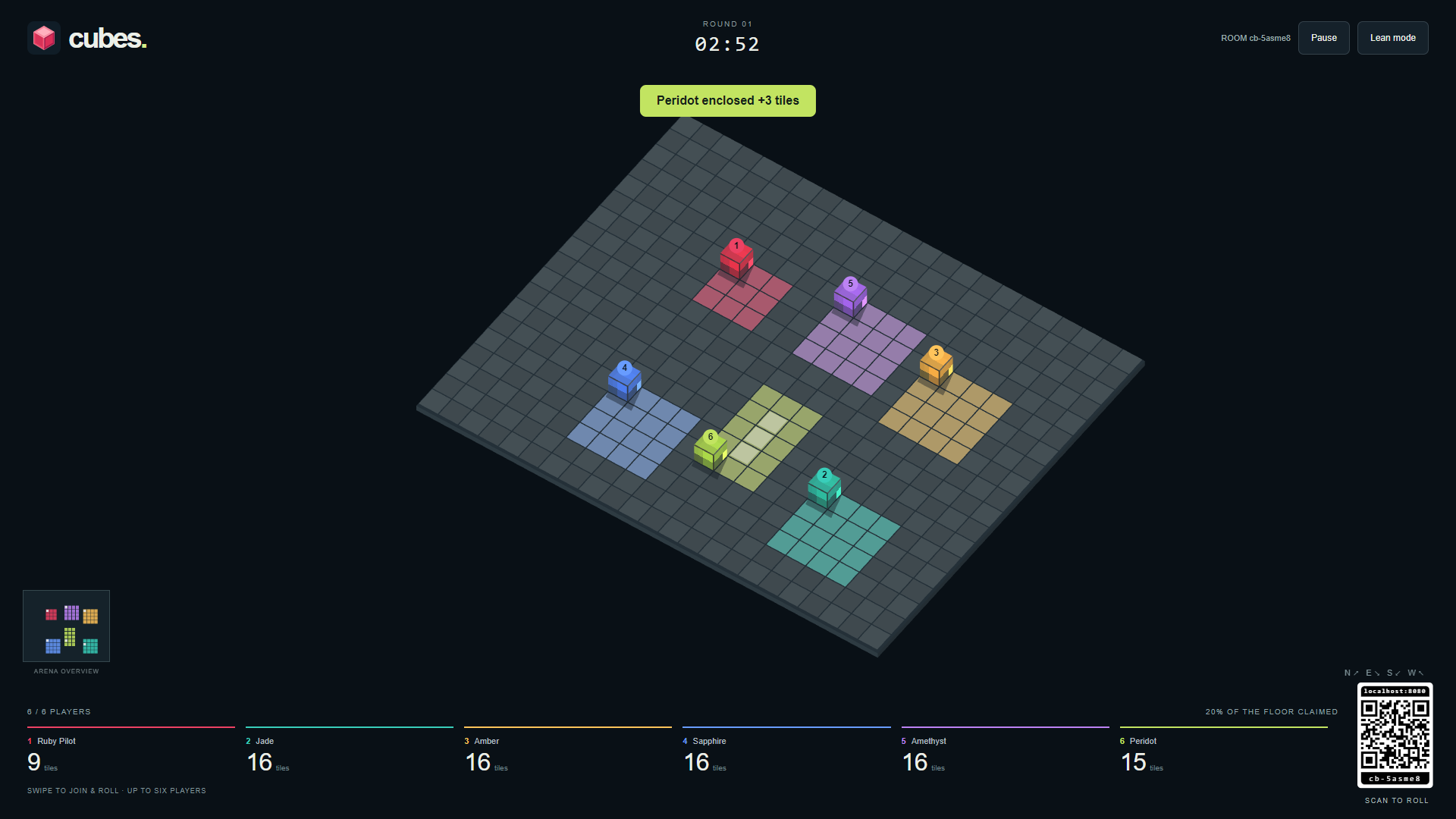Six-player Cubes arena