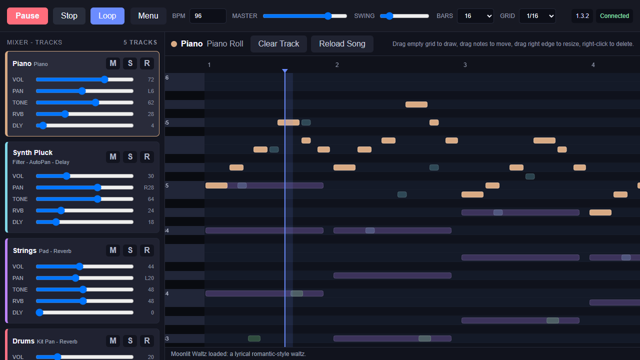 Playing the Moonlit Waltz arrangement