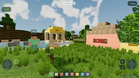 Astra Craft buildings beside a lake