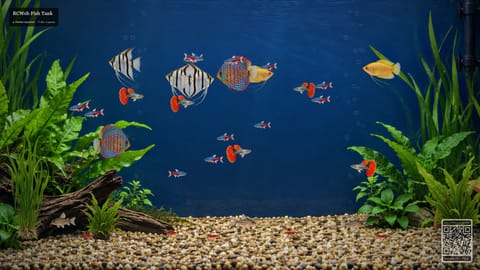 Fish Tank aquarium with tropical fish and plants