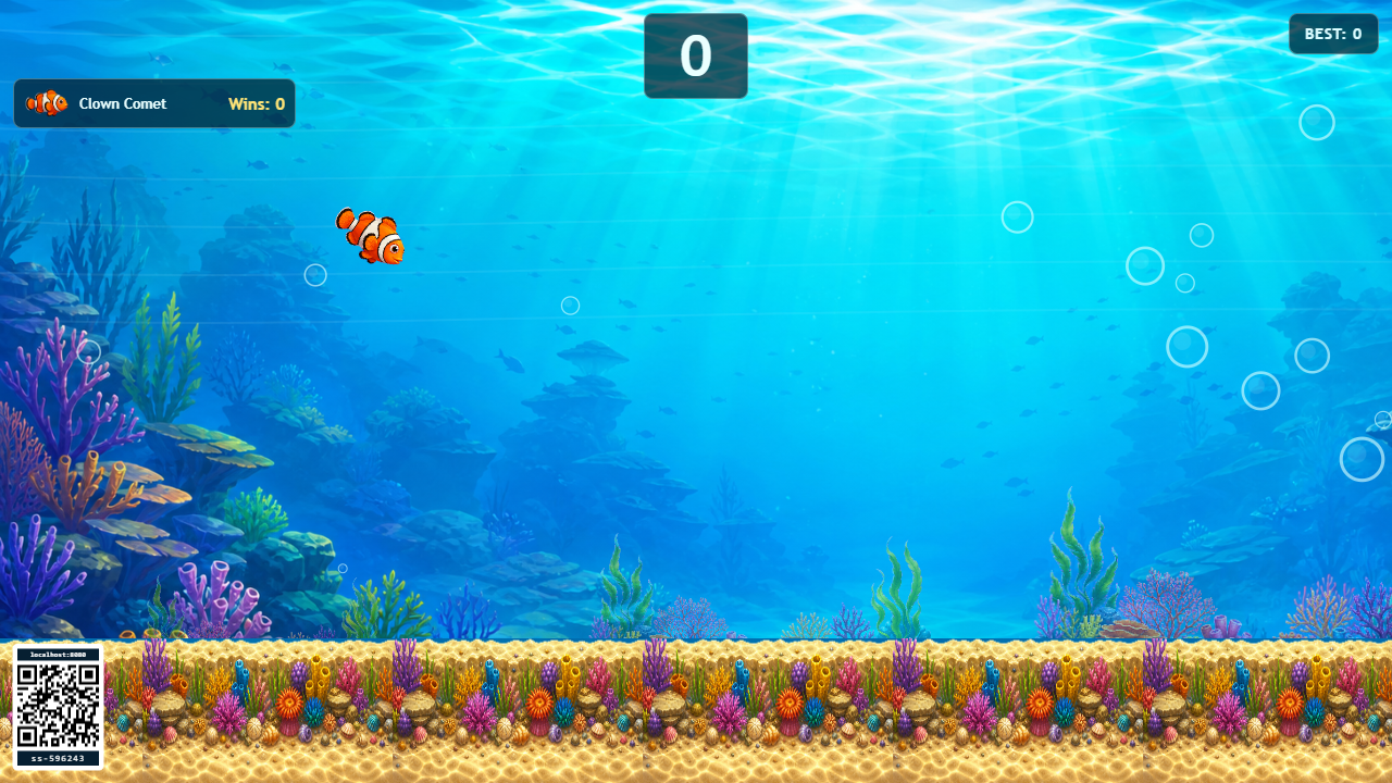 Fish school with a joined player