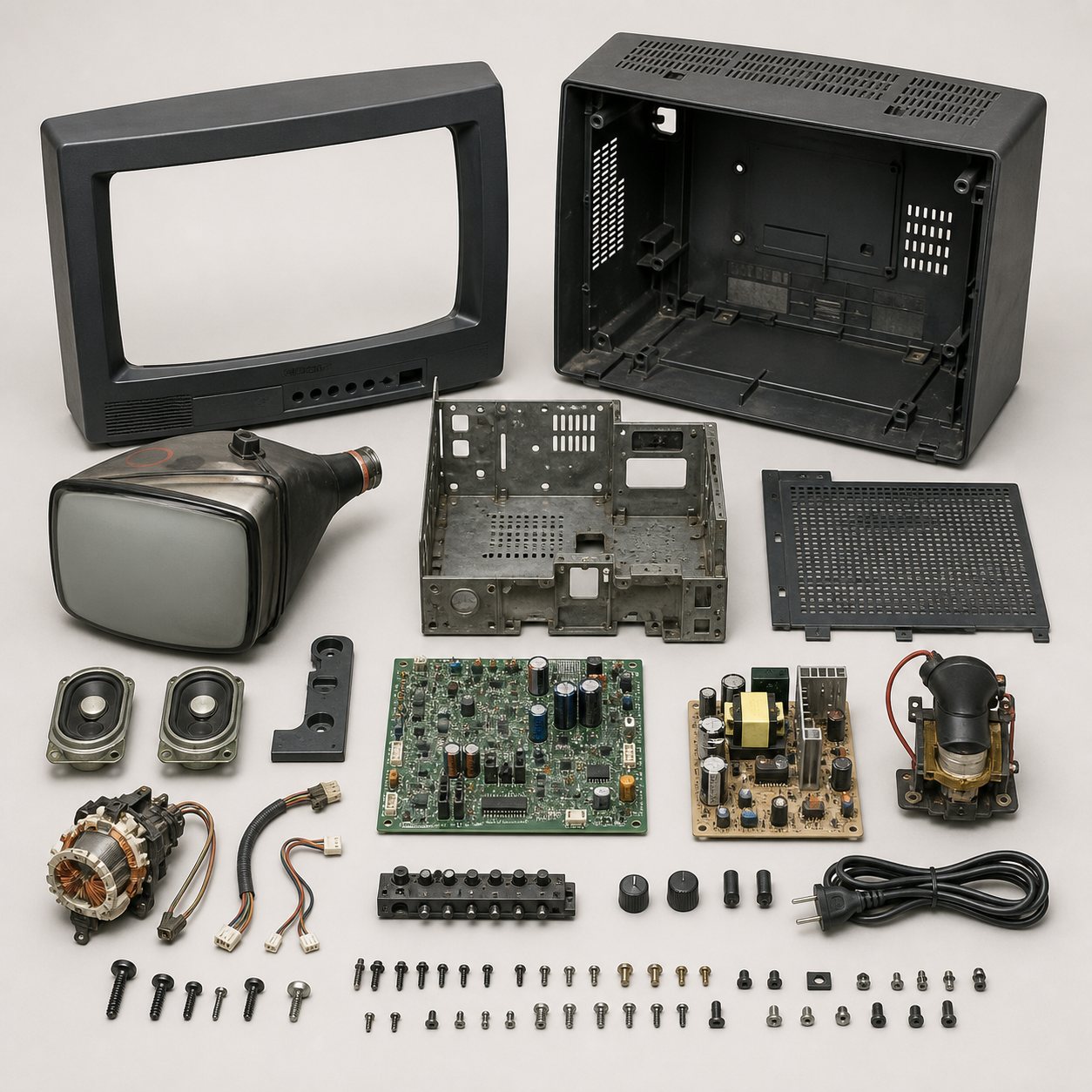 Disassembled components of a mystery item