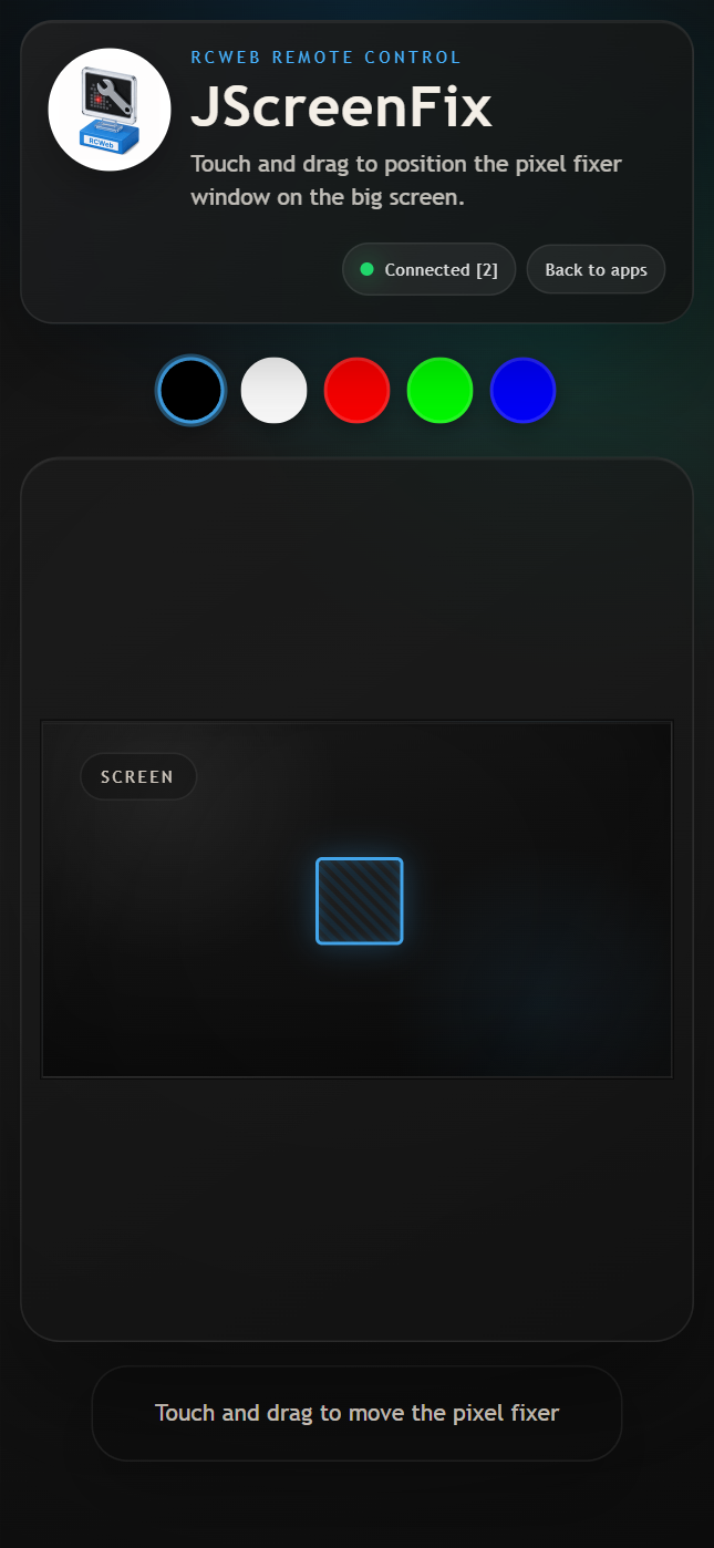 JScreenFix Control App screenshot