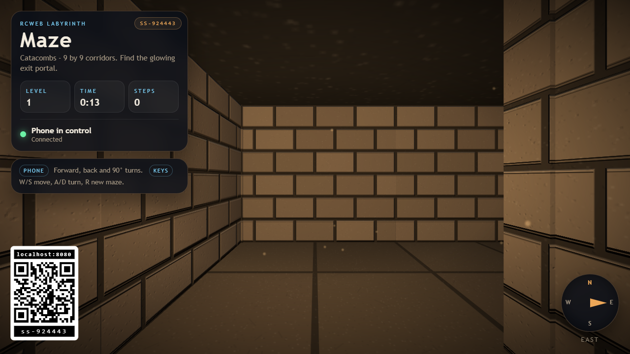 Maze exploration after walking forward