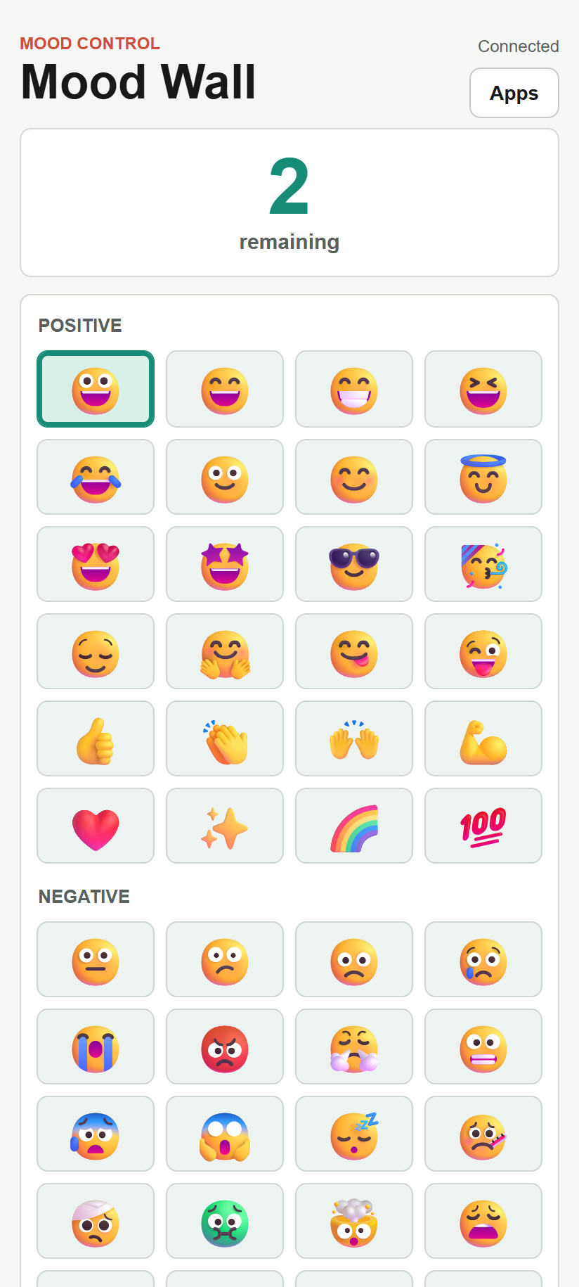 Mood control with a new emoji selection