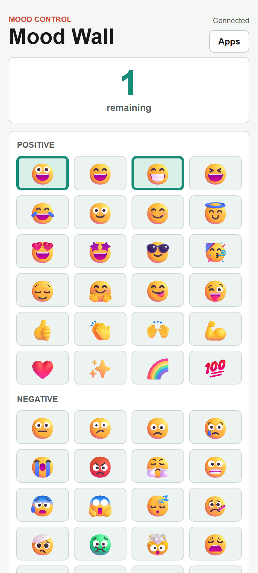 Mood control with a new emoji selection