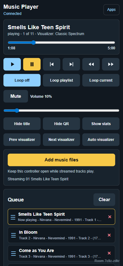 Music Player Controller App screenshot