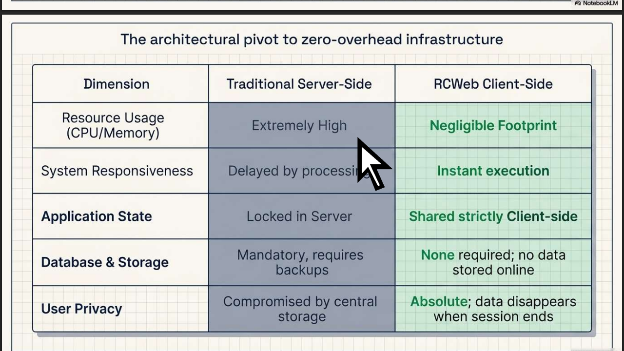 Presenting the architecture comparison slide