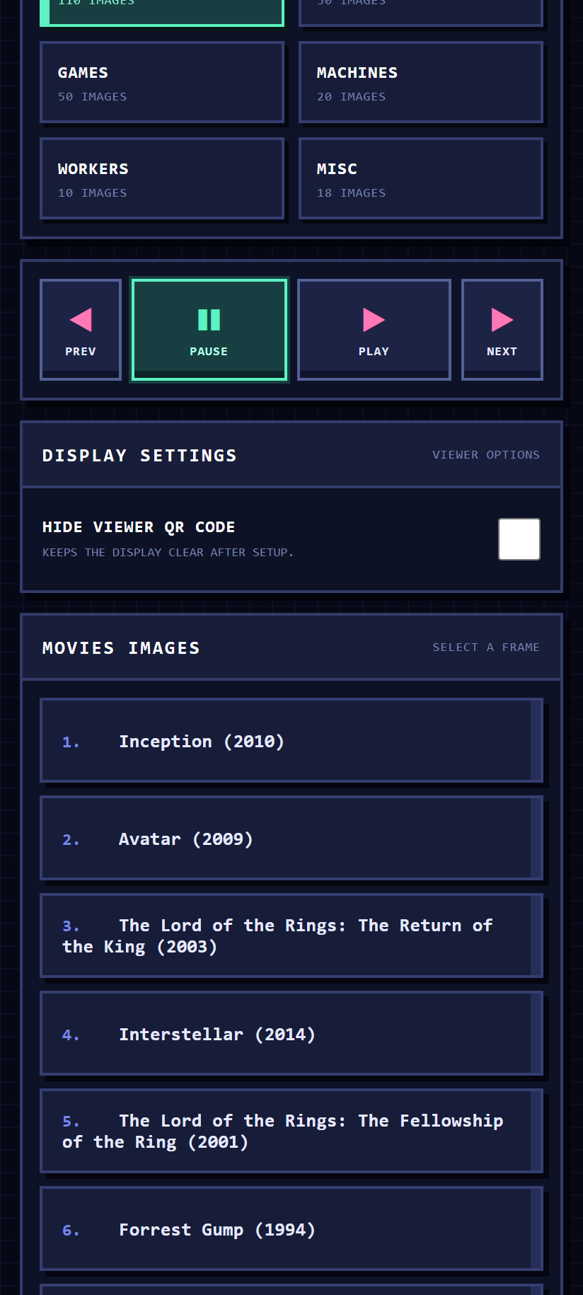Browsing named movie artwork