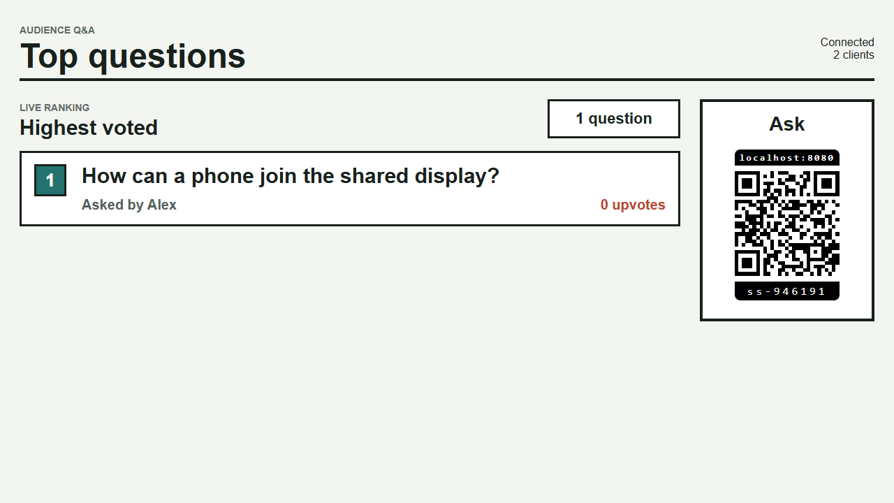 First audience question submitted