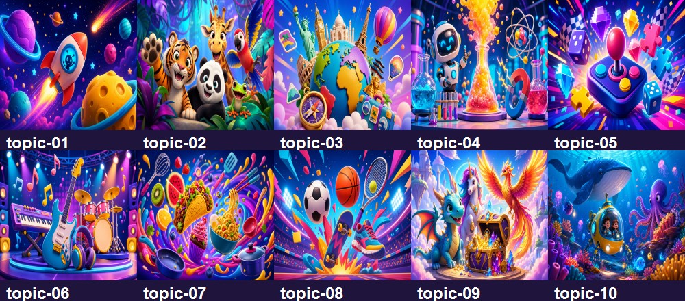 The 15 Quiz Pro topic packs Quiz Pro topic collection