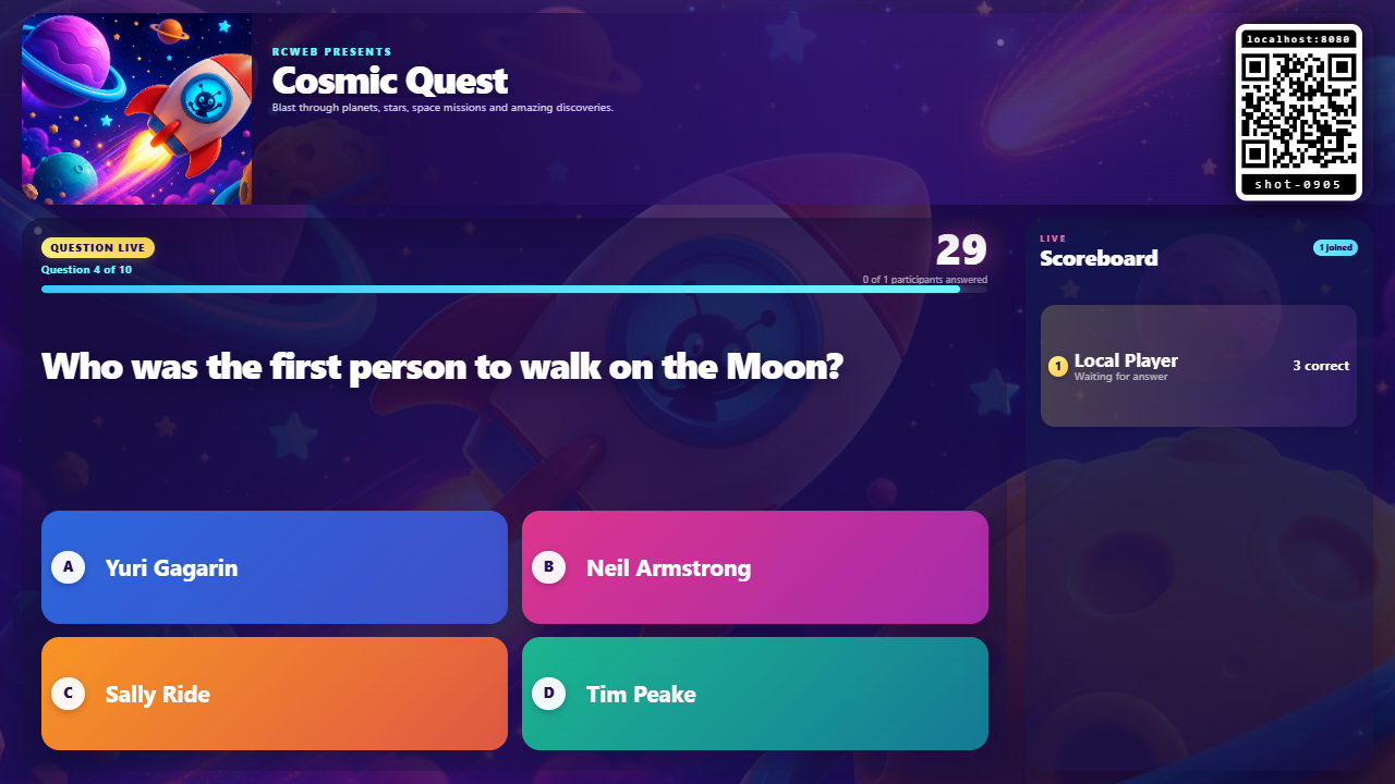 Cosmic Quest question during local play