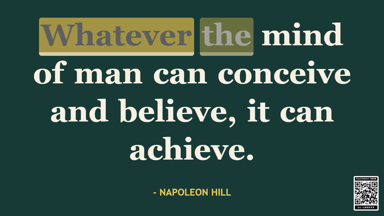 Quote display showing a motivational quote