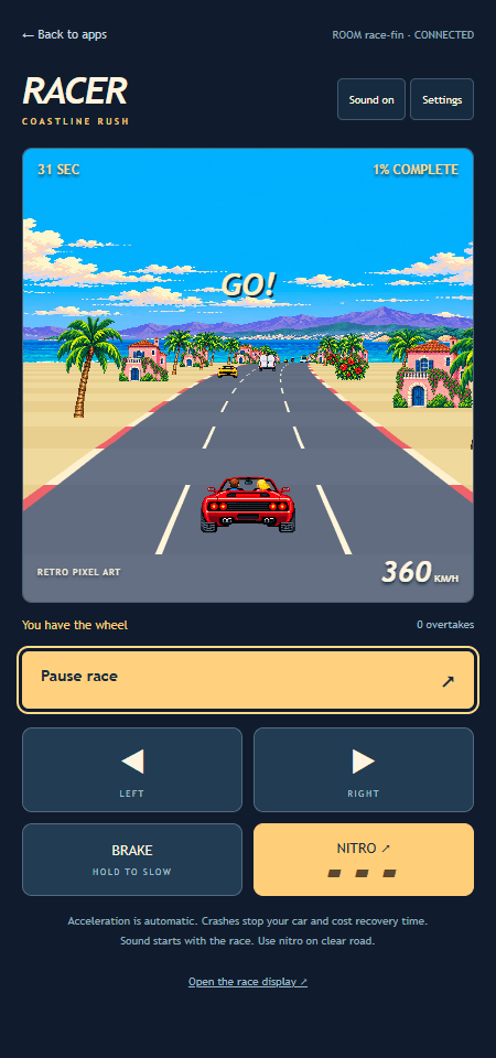 Racer Control Racer phone controls