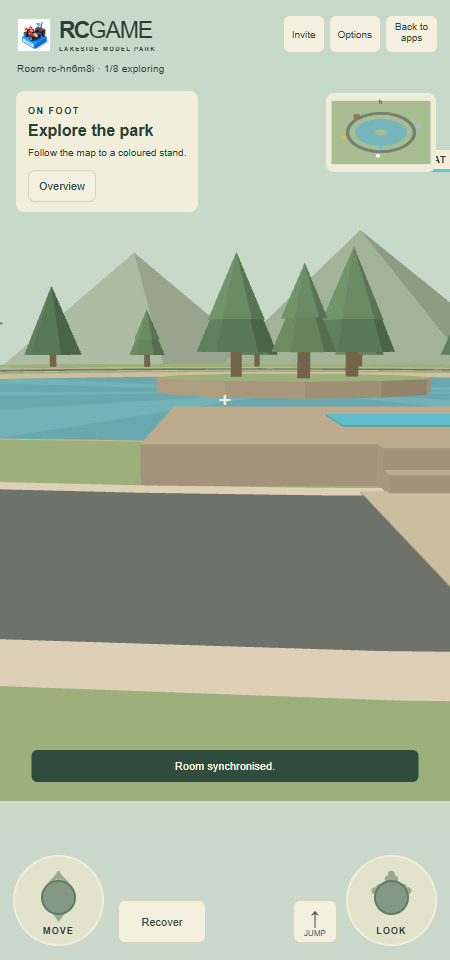 Explore with MOVE and LOOK First-person phone controls