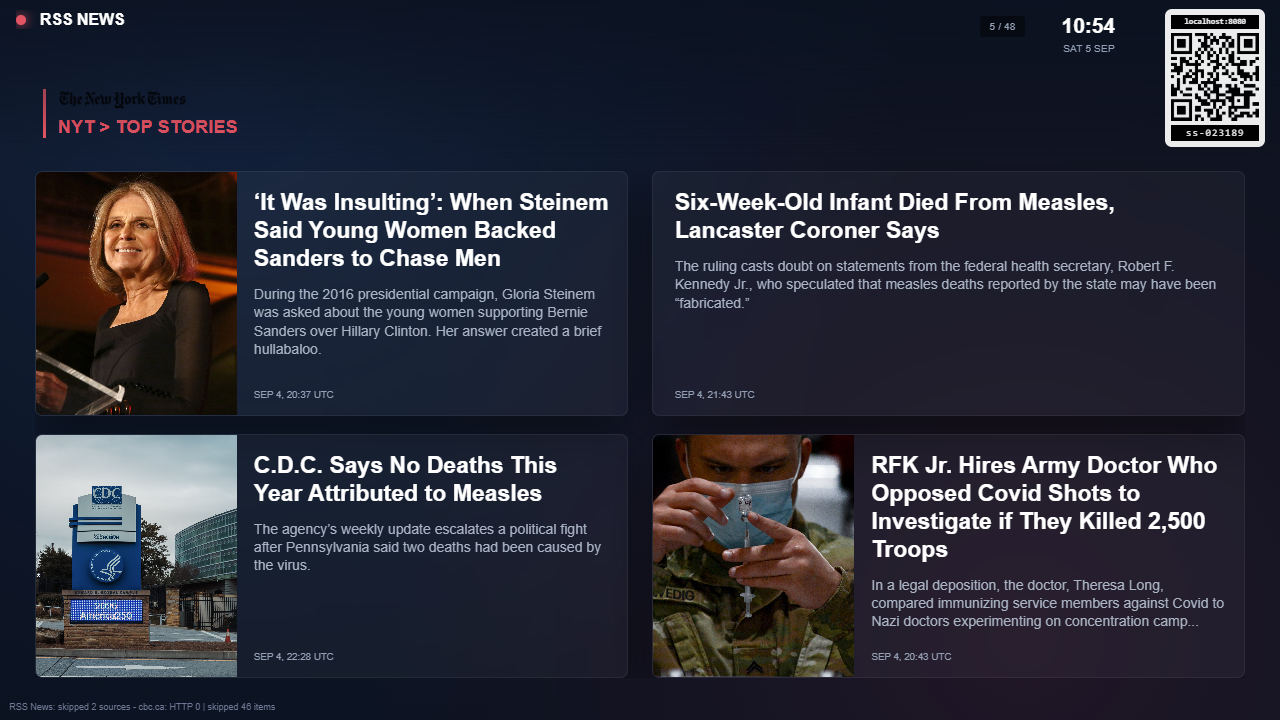 Live RSS headline page 1