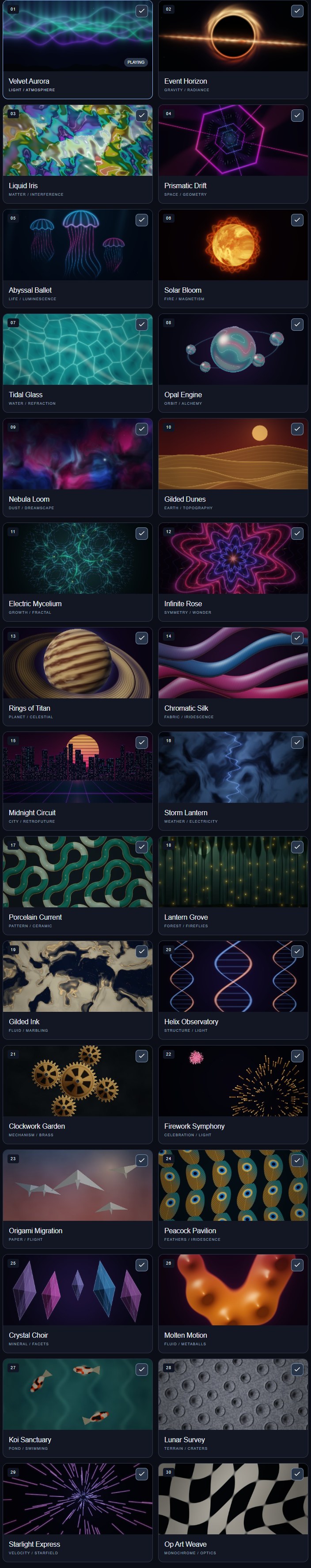 The thirty shader studies