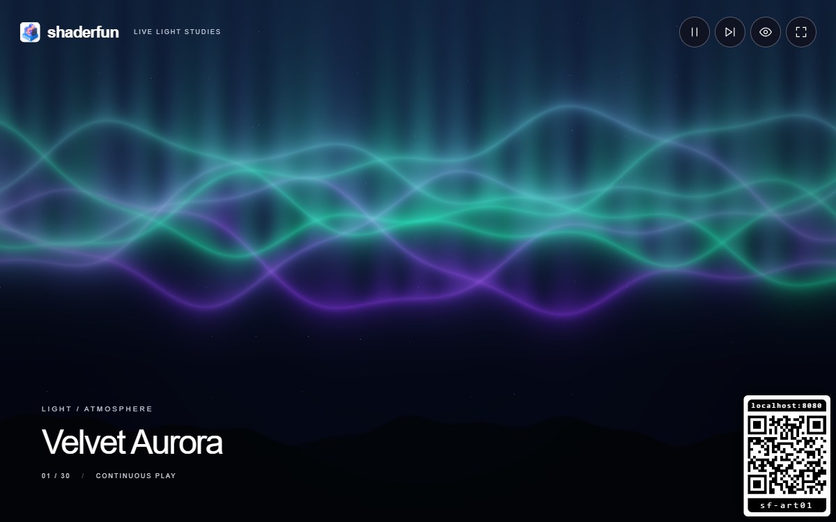 Velvet Aurora on the display